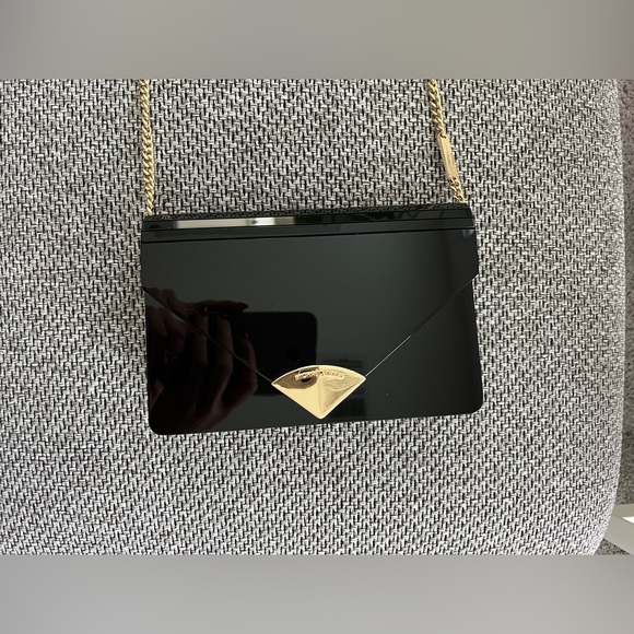 Michael Kors Black Barbara Envelope Acrylic Clutch - Picture 3 of 12